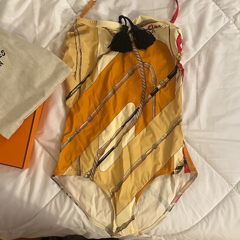 Hermes Women's One Piece in Orange and Cream